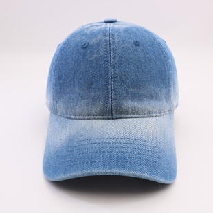 百搭街头软顶鸭舌帽棒球帽新款 日韩系光版 牛仔布做旧休闲复古时尚