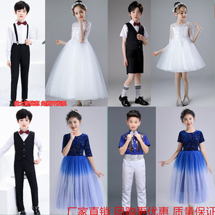 中学生合唱团演出服初中生演出服男女长裙诗歌朗诵比赛集体服装长