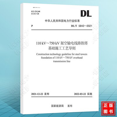 DL/T 5842-2021 110kV～750kV架空输电线路铁塔基础施工工艺导则