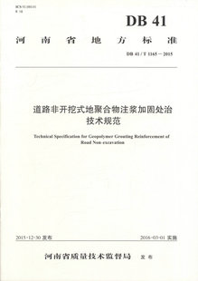 人民交通 地聚合物注浆加固处治技术规范 DB41 2015道路非开挖式 河南省地方标准 T1165
