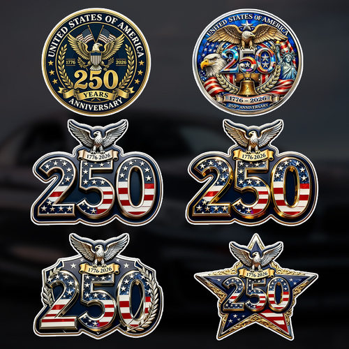 跨境新品汽车保险杠贴纸美国250周年纪念鹰1776-2026车窗装饰贴花