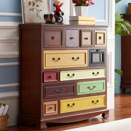 客厅收纳美式复古五斗柜