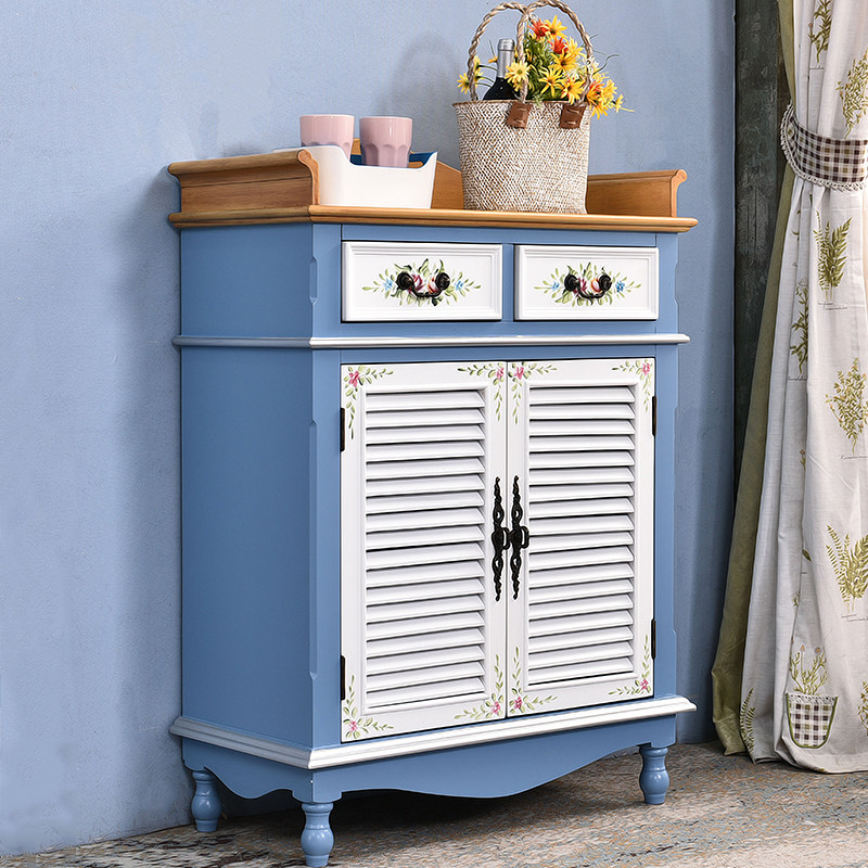 American style rural Louvered doors Shoe cabinet European style solid wood Mediterranean Sea a living room balcony Lockers Retro The door Entrance cabinetin the Residential furniture , Cabinet , Shoebox  category - from Buy2taobao.com to provide professional Taobao agent buy service