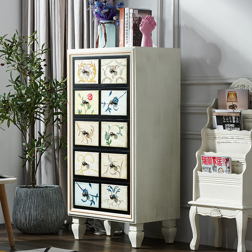 美式五斗柜卧室收纳白色抽屉柜