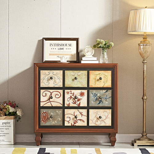 五彩丫实木抽屉置物客厅储物柜