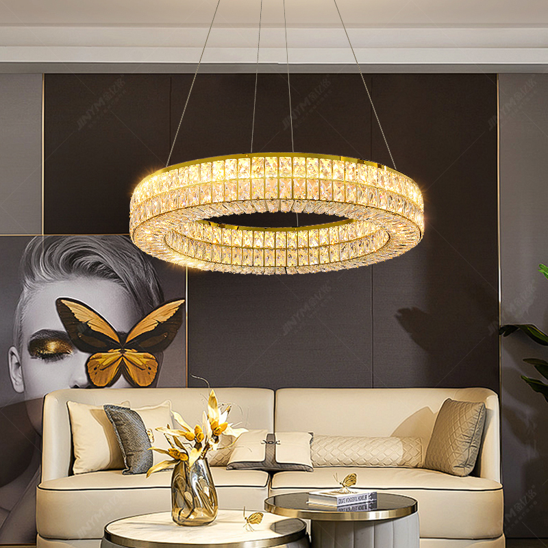 客厅主灯高级感双层水晶餐厅吊灯