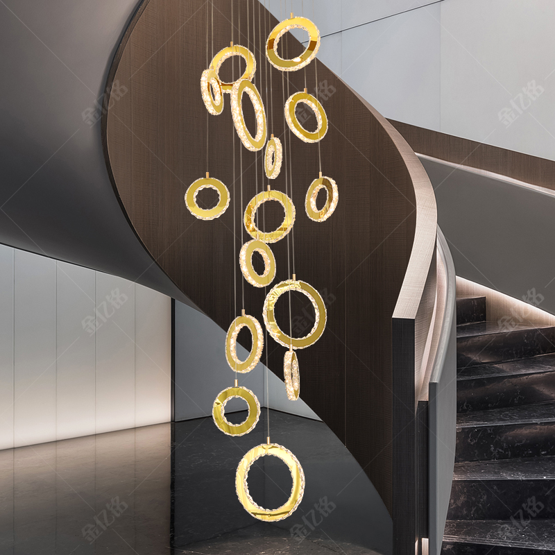 底盘发光智能插拔楼梯吊灯