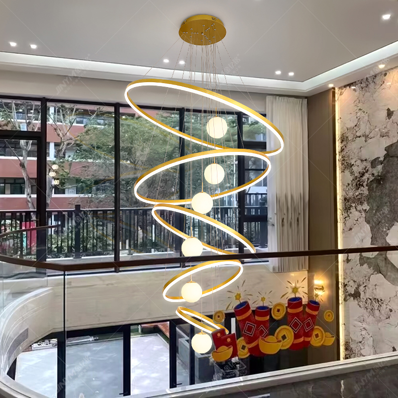别墅新款现代客厅魔豆圈圈灯