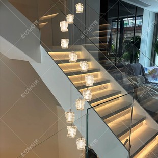 楼loft公寓创意个性 别墅旋转楼梯间楼梯吊灯2025新款 挑空挑高复式