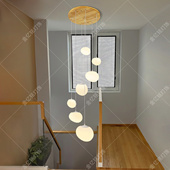 法式 奶油风中古风loft公寓挑空客厅灯大别墅小复式 楼楼梯间长吊灯