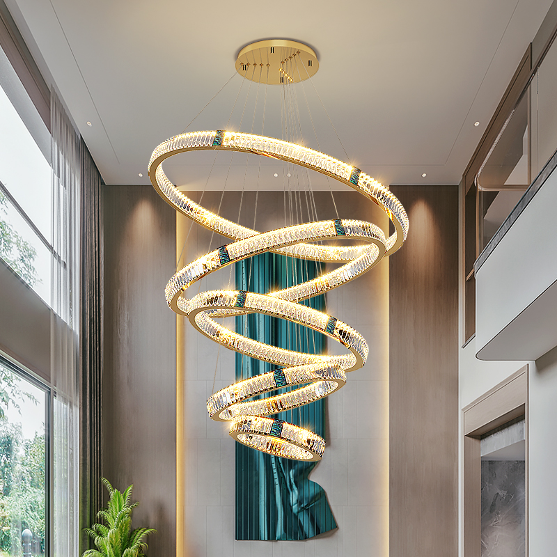 金亿铭客厅水晶别墅复式楼大吊灯