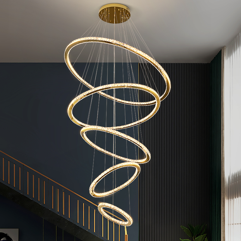 别墅复式楼水晶客厅大吊灯