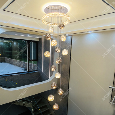 loft公寓挑空吊灯挑高复式楼现代轻奢2025新款高级感别墅楼梯间灯