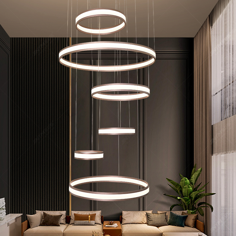 2025年新款挑空客厅大吊灯现代简约别墅中空大厅灯楼中楼挑高跃层