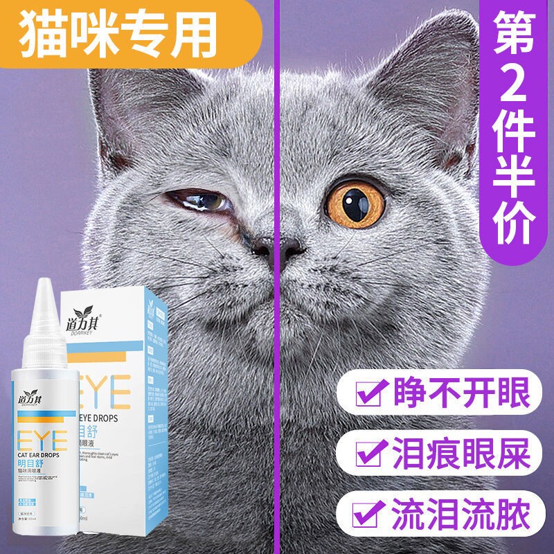 猫咪用眼药水幼猫宠物猫去泪痕猫眼部清洁