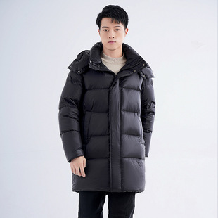 江西共青城羽绒2025新款男高端巨厚中长款羽绒服保暖外套加厚面包