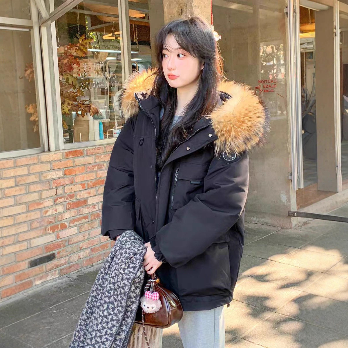 江西共青城羽绒MM明摩同款短款羽绒服女款冬季2025新款韩版宽松90图片
