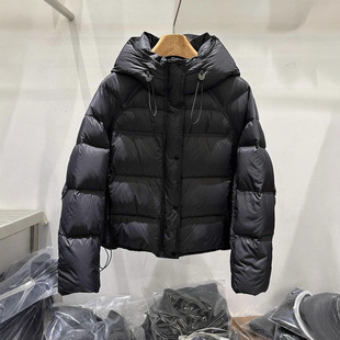 江西共青城羽绒2025年冬季新款泡芙连帽短款羽绒服女加厚保暖