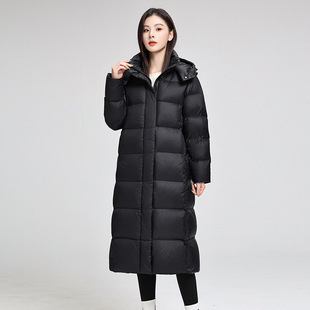 江西共青城羽绒羽绒服女长款加厚过膝高端时尚简约2025冬季新款