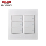 Delixi 120 Switch семь открытого двойного переключателя серого серого домохозяйства 7 открытая двойная двойная панель настенного переключателя с двойной темной установкой