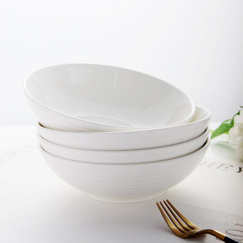 7英寸深盘加厚螺纹汤盘深口盘子