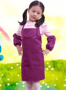 儿童围裙定制幼儿园宝宝绘画围裙+袖套套装画画衣88004印字LOGO