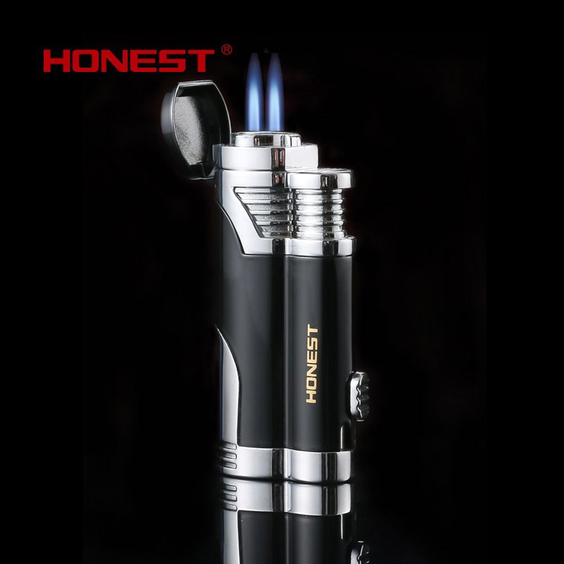 百诚双直冲防风打火机创意个性金属充气精品雪茄烟具打火机防风