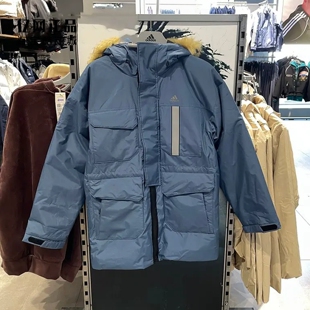 Adidas 阿迪达斯 男子运动休闲户外防风保暖中长款羽绒服 IS0367