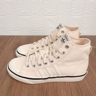 时尚 GX8347 舒适透气帆布鞋 NIZZA 男女经典 三叶草 休闲鞋 Adidas