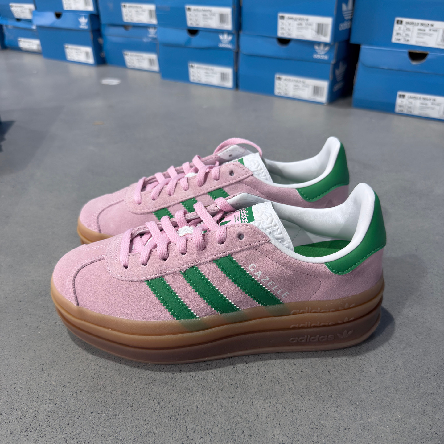 Adidas 三叶草 GAZELLE BOLD 女子厚底增高时尚休闲鞋板鞋 IE0420