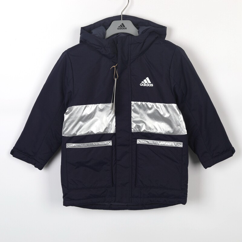 Adidas 阿迪达斯童装 儿童冬季运动休闲防风保暖连帽羽绒服HM9647