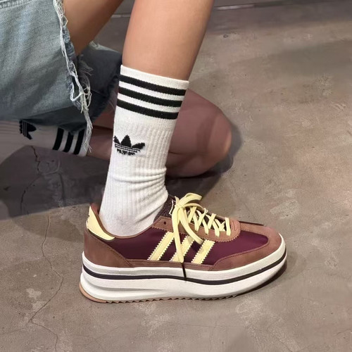 Adidas 三叶草 SL72 STACK 女款经典厚底时尚运动休闲鞋 JQ6420