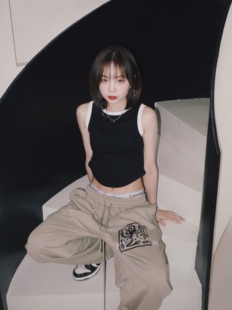 SWINGER刺绣纯色吊带小背心短款上衣jazz爵士服辣妹露脐T恤显瘦