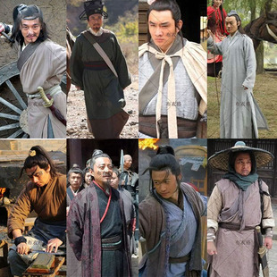 影视古装水浒传梁山好汉棉麻英雄好汉武侠服宋朝棉麻舞台演出服装