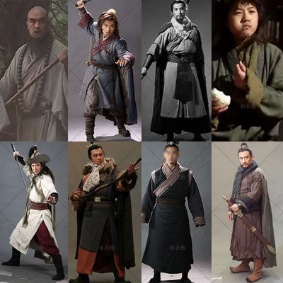 影视古装水浒传武松李逵同款古装宋朝汉服男古装武侠棉麻侠客古装