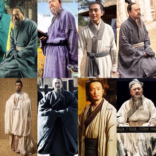 孔子老子庄子文学家影视古装春秋战国男书生棉布棉麻话剧演出服装