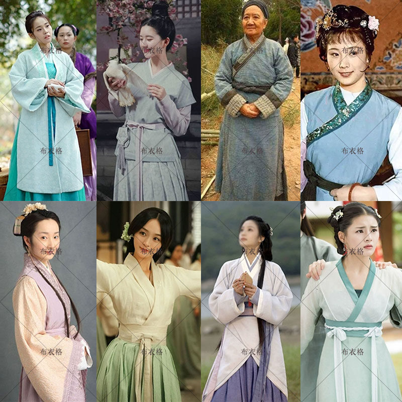 影视古装女士汉服棉麻老妇人夫人女士群演古装村姑丫鬟服唐朝宋朝