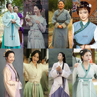 影视古装女士汉服棉麻老妇人夫人女士群演古装村姑丫鬟服唐朝宋朝