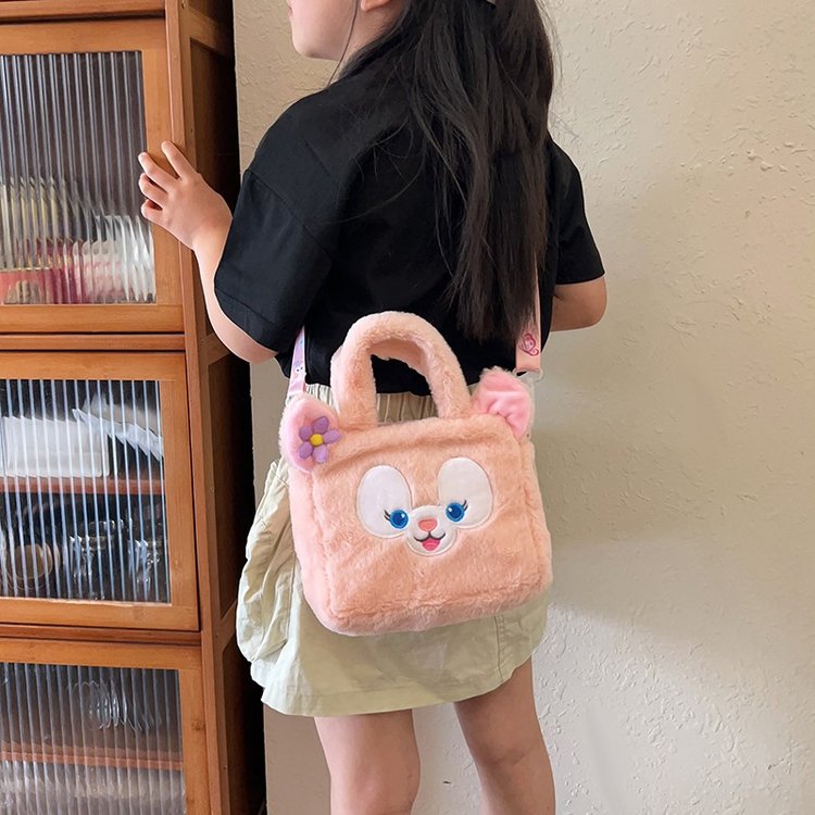 2024冬新款可爱海绵宝宝手提包卡通单肩斜挎包女孩毛绒小包娃娃机