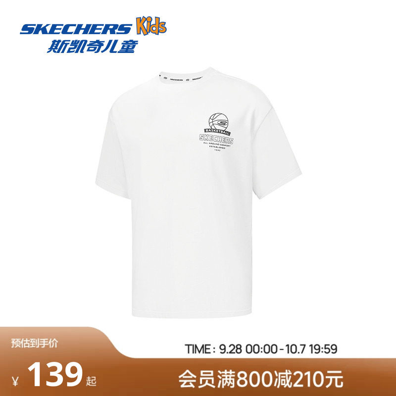 Skechers斯凯奇BasketBall Surreal play夏季舒适针织短袖T恤上衣图片