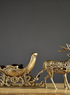 欧式全铜麋鹿红酒架摆件创意客厅酒柜装饰品家用现代简约铜鹿