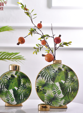 北欧办公室简约陶瓷花瓶客厅装饰摆件简约现代电视柜餐桌装饰