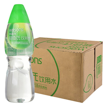 2箱装屈臣氏蒸馏水制法饮用水纯净水600ML*15瓶蒸馏水瓶装 DB