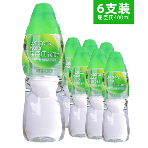 屈臣氏蒸馏制法饮用水蒸馏水瓶装水支装水(可稀释酒精) 500ml*6瓶