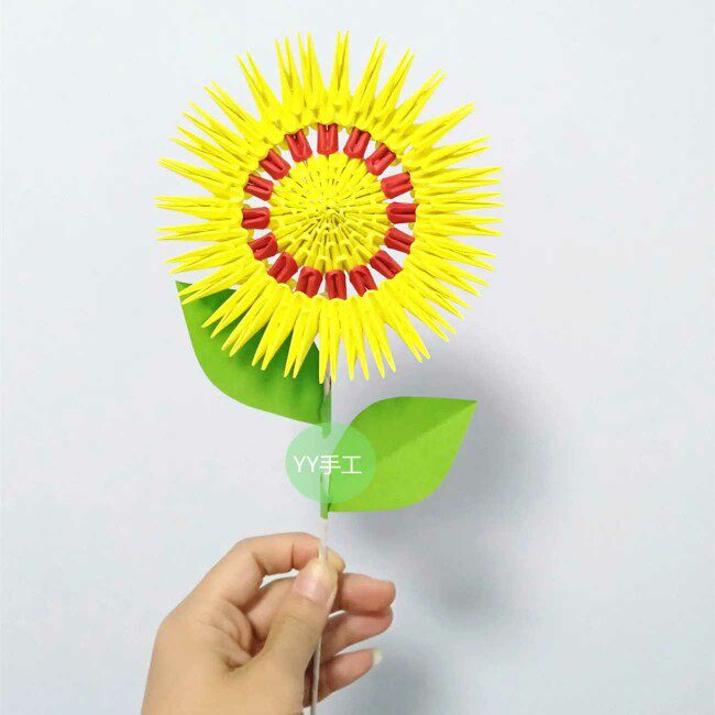 花朵花瓶三角插手工折纸立体创意废物利用制作材料包