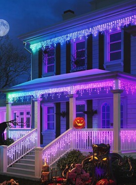 Govee Icicle Lights智能幻彩RGB室内外装饰光帘房檐冰柱瀑布灯帘