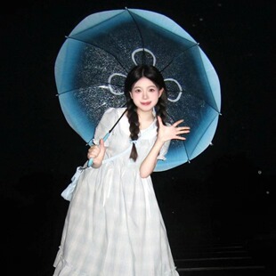 雨伞女生高颜值透明水母伞加大加厚加固长柄好看大号晴雨两用雨伞