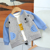 棒球服 中小童加绒上衣女童休闲外套宝宝韩版 儿童针织开衫 春秋新款