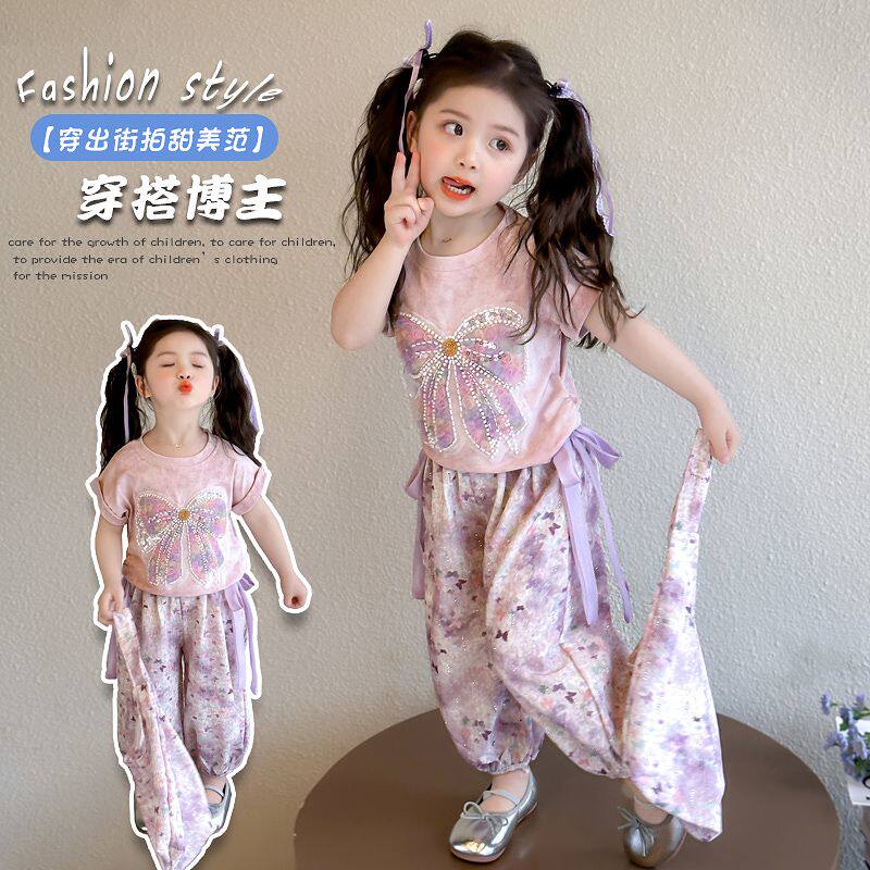 女童夏装套装2026新款炸街儿童装超好看女宝宝夏季短袖两件套衣服
