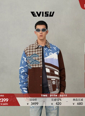 EVISU福神2025秋男士海鸥图案加厚夹克2EAHTM5SJ1046RXCQ